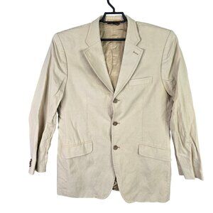 Mens Banana Republic Beige Linen Blend 3 Button Blazer Jacket Lined Size 42R